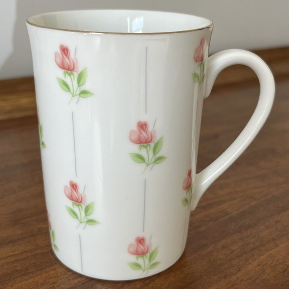 Otagiri "Baby Rose" Porcelain Vintage Mug Gold Rim Pink Flowers Made in Japan - Picture 3 of 9